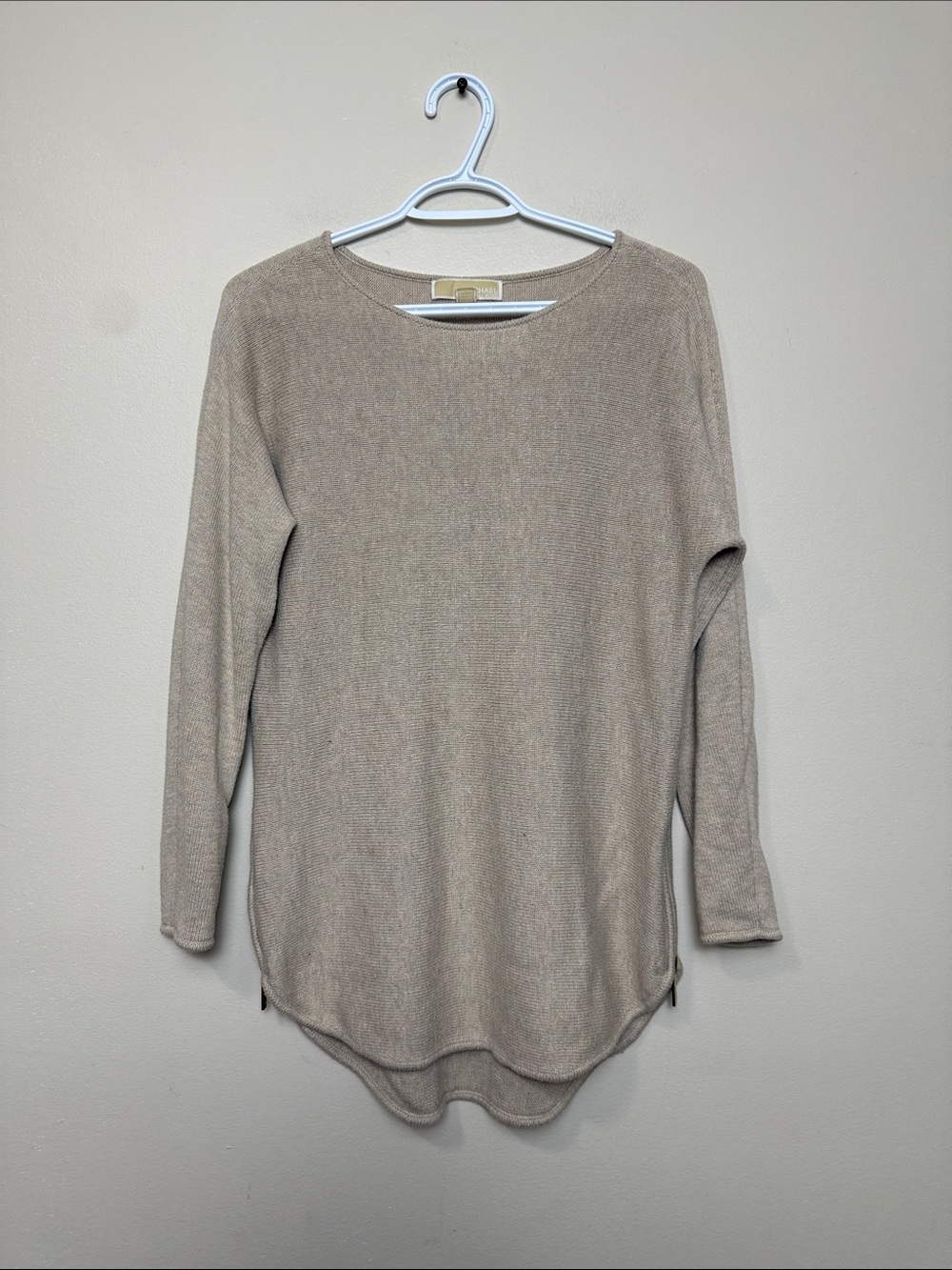 Michael Kors Taupe Long-Sleeve Crew Neck Sweater size S